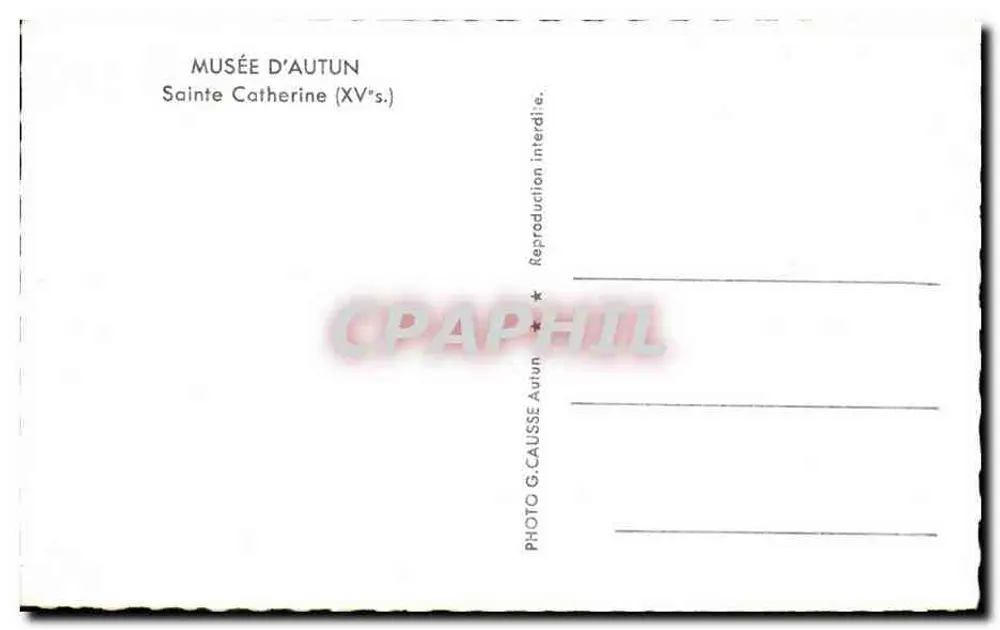 Santa Catarina — estátua do século XV — Museu de Autun - Verso