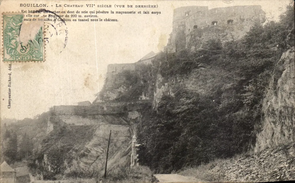Bouillon - O Castelo do século VII (vista de trás) — Charpentier-Richard, editor - Frente