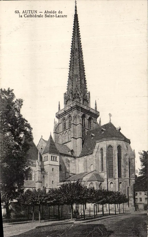 AUTUN — Ábside de la Catedral de San Lazaro — Fototipo Coquelet et Trousset & Autun n°63 - Anverso