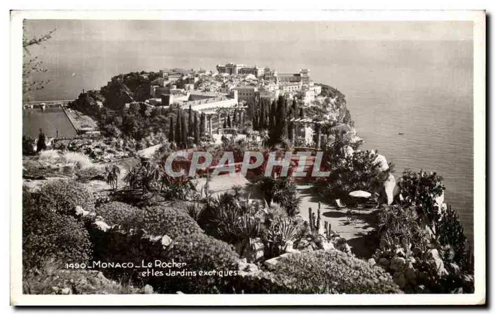 Monaco - Il Rocher e i Giardini esotici — Edizione « Les Géants » - Recto