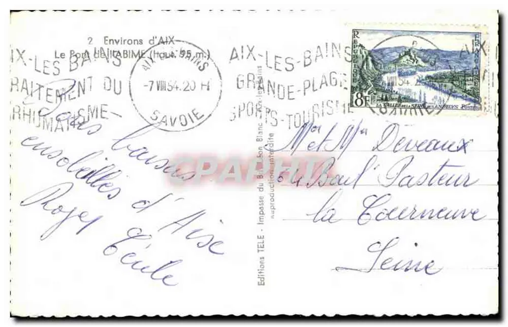 O Ponte do Rhôme — Aix-les-Bains — Éditions TELÉ - Verso