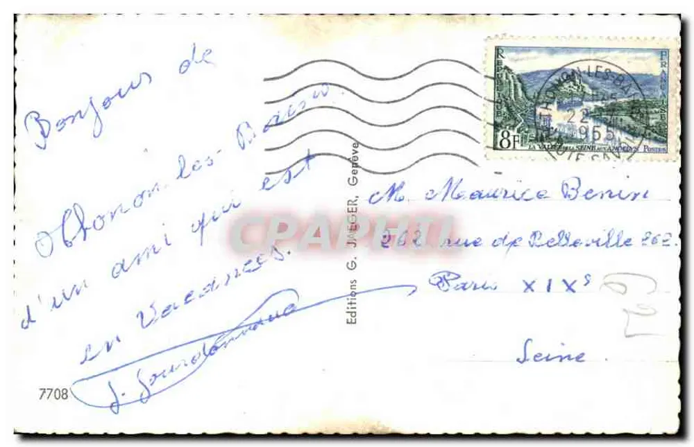 Lago Léman — Lembrete do Midi — Edições G. JMEER, Genebra - Verso