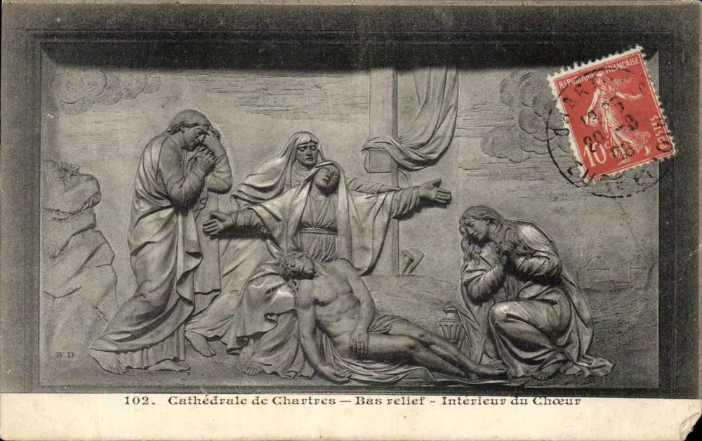Catedral de Chartres — Bas-relief — Interior do Coro — B.D. — n°102 - Frente