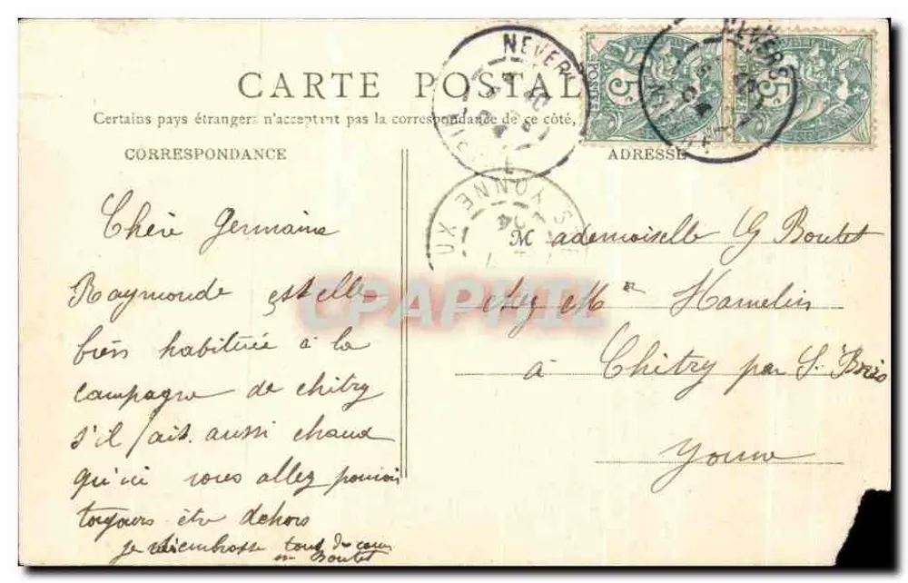 Nevers — L'Écluse de la Nièvre — B.F. PARIS - Verso