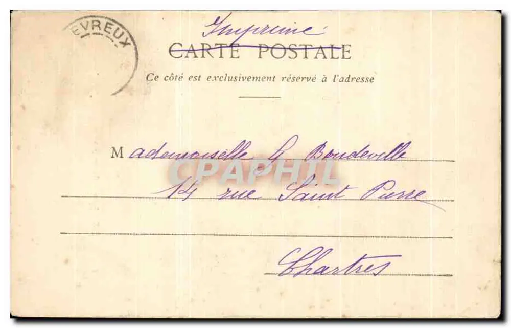 Évreux — Intérieur de l'église Saint-Taurin — Lib. E. Bardel, Évreux, n°21 - Verso