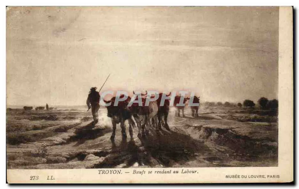 Troyon — Ochsen auf dem Weg zum Acker — Musée du Louvre, Paris - Vorderseite