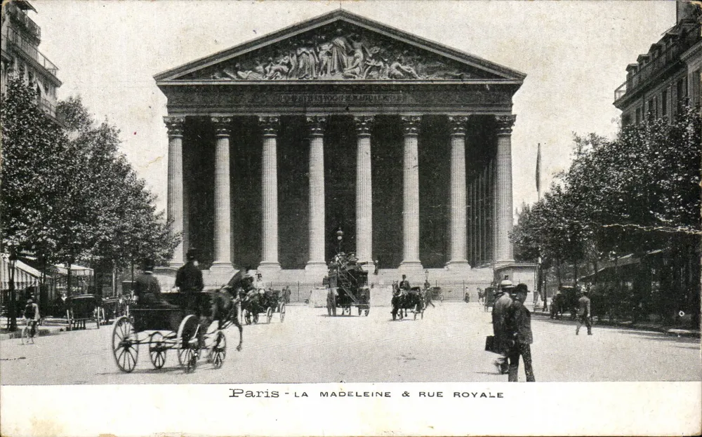 Paris - La Madeleine & Rue Royale — éditeur imprimeur non visible, n° de série non lisible - Frente