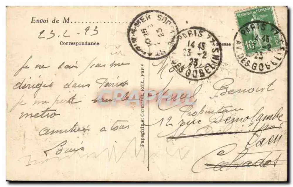 Paris - Die Place und die Vendôme-Säule — Verlag Papeghin et Cie, Nr. 132 - Rückseite