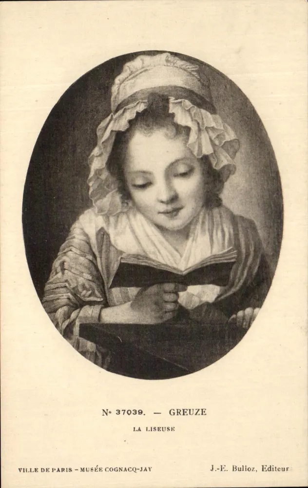 Die Leserin — Greuze — J.-E. Bulloz, Verlag, Nummer 37039 - Vorderseite