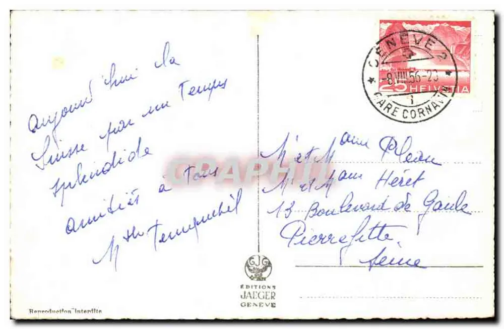Montreux — Allgemeiner Blick und Dents du Midi — Éditions Jaeger, n° 7367 - Rückseite