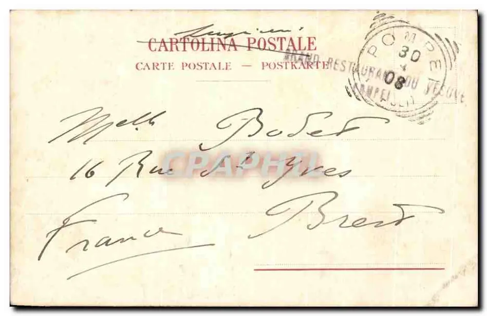 Pompei - Templo de Júpiter — Richter & Co. Napoli, n° 444 - Verso