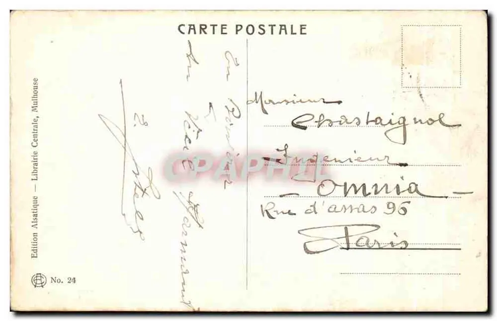 Vieil-Armand, wschód — widok górski z promenadą — Wydawnictwo Alsatyckie, Mulhouse, nr 24 - Rewers
