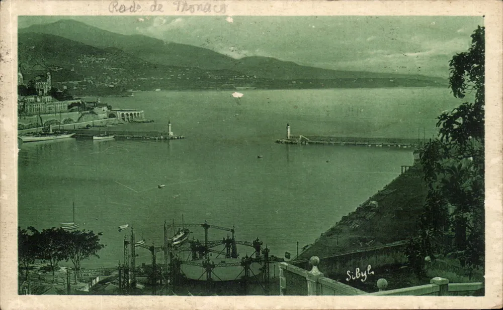 Rada de Mônaco — vista do porto e do farol — Sibyl, editora - Frente