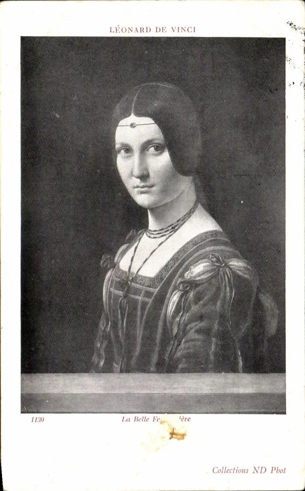 A Bela Ferronnière — Léonard de Vinci — Collections ND Phot, n° 1130 - Frente