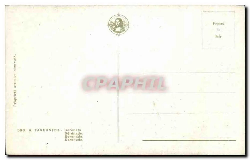 Sérénade — A. Tavernier — n° 598 - Verso