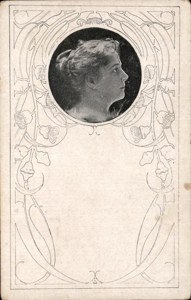 Porträt einer Frau — Art Nouveau-Stil — Innenseitenkarte - Vorderseite