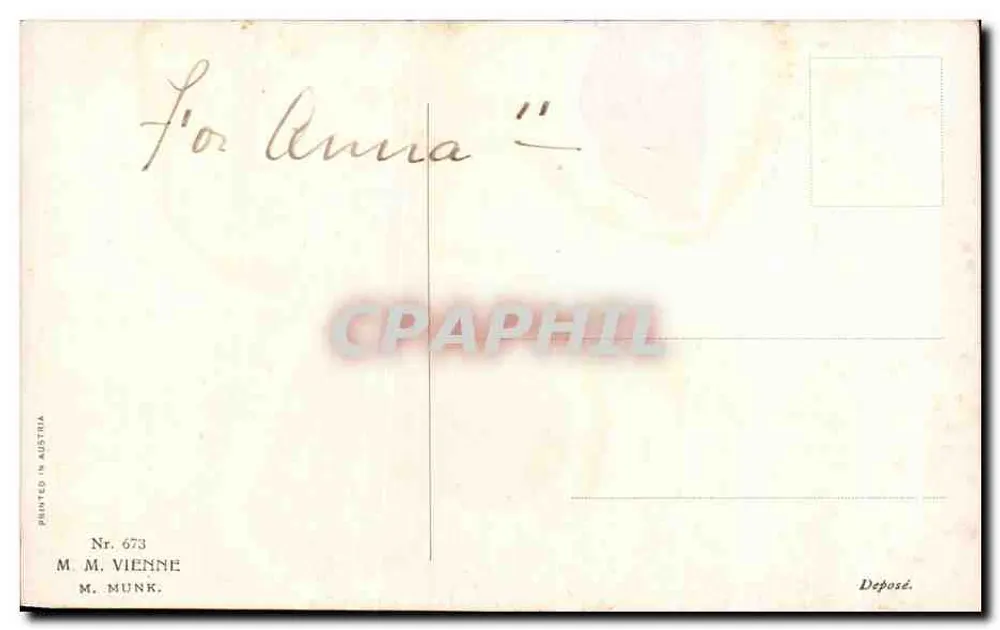 Frau mit Blumen — Wien — M. M. Wien, Nr. 673 - Rückseite