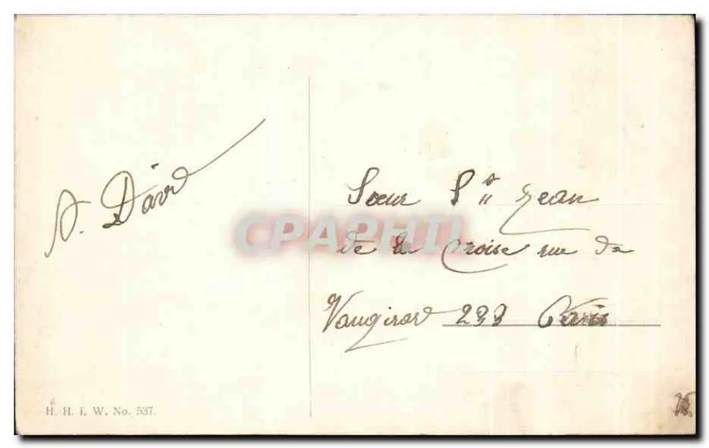 Weihnachten — Kind und Reh mit Tannenbaum — Verlag H.H.I.W. Nr. 537 - Rückseite