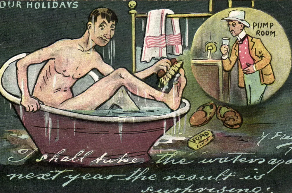 Bain à la pompe — scène humoristique — éditeur THE STAR SERIES, G.D. & D., LONDON - Frente
