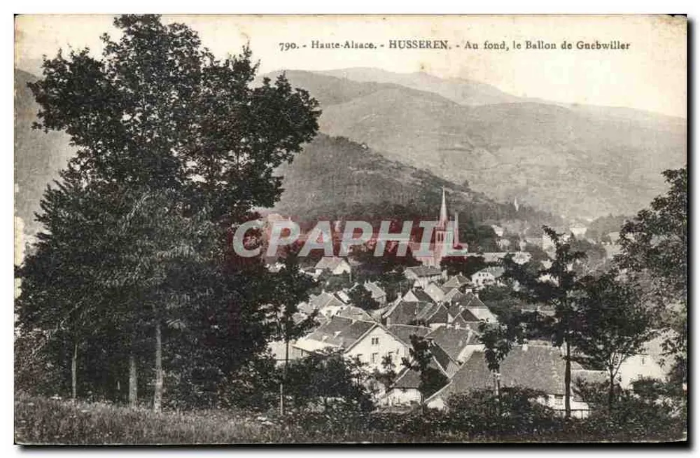 Husseren — vue du village avec le Ballon de Gnebwiller en arrière-plan — éditeur Vizé-Tallon, n° 790 - Vorderseite