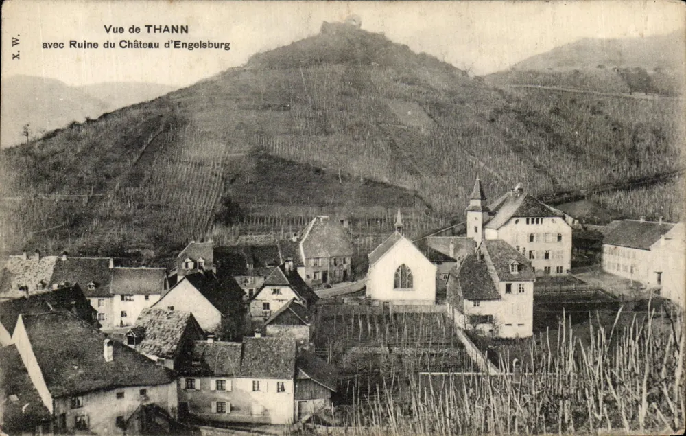 Aussicht von Thann — Ruine des Schlosses Engelsburg — X.W. - Vorderseite