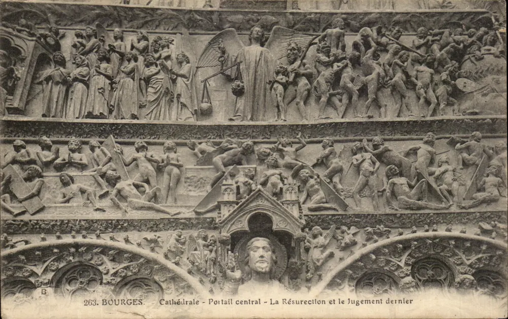 Bourges - Kathedrale - Zentralportal - Die Auferstehung und das Gericht - Vorderseite