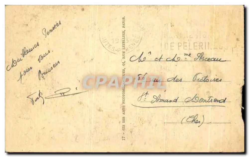 Lourdes — A Basílica e o Gave — Cap - Verso