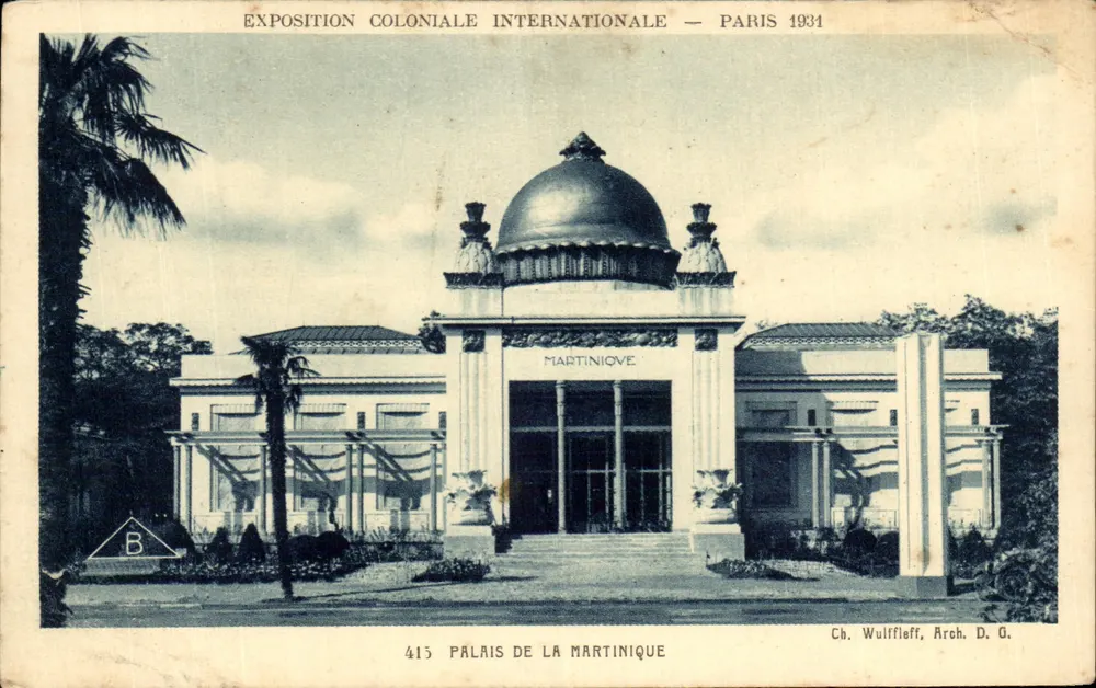 Palacio de la Martinica — Exposición Colonial Internacional — París 1934 — Ch. Wulffleff, Arq. D. G. - Anverso