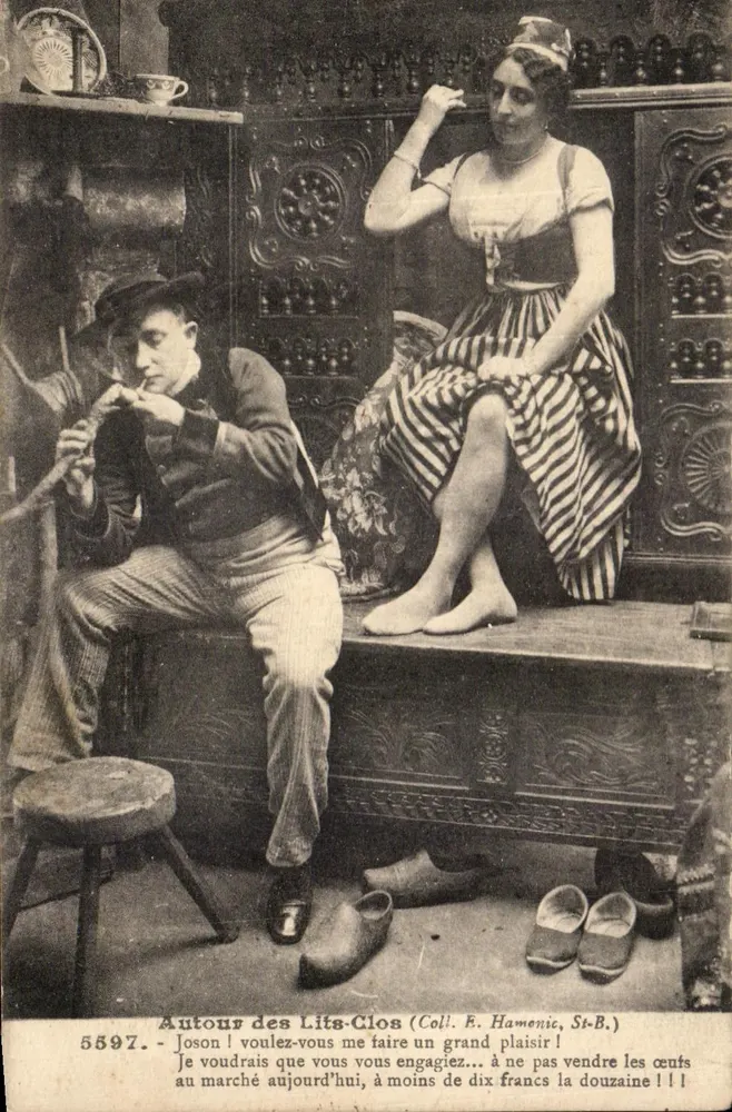 Ao redor dos Lits-Clos — cena de venda de sapatos — Coll. F. Hamenie, St-B. - Frente