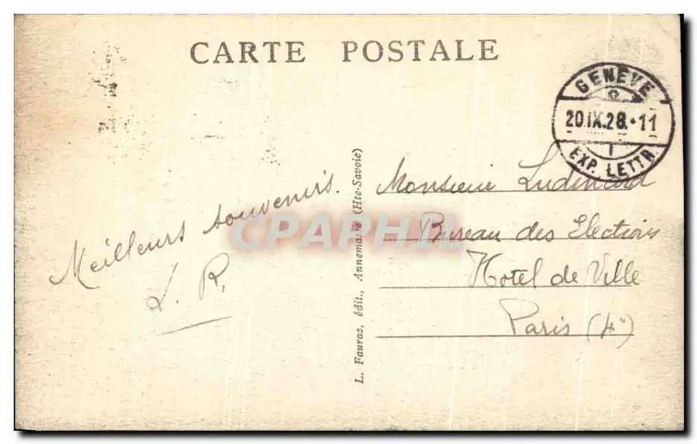 O Salève (Alta Saboia) — Monnetier — L. Farros, editor - Verso