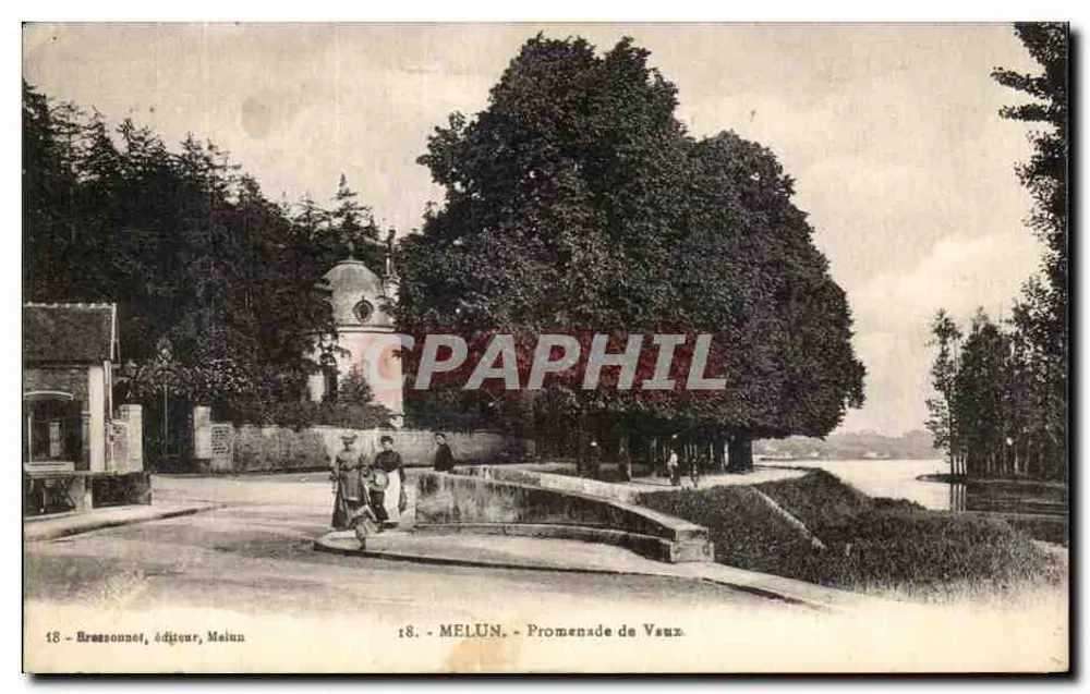 Mélun - Promenade de Vaux — éditeur Bressonnet, Melun, n°18 - Frente