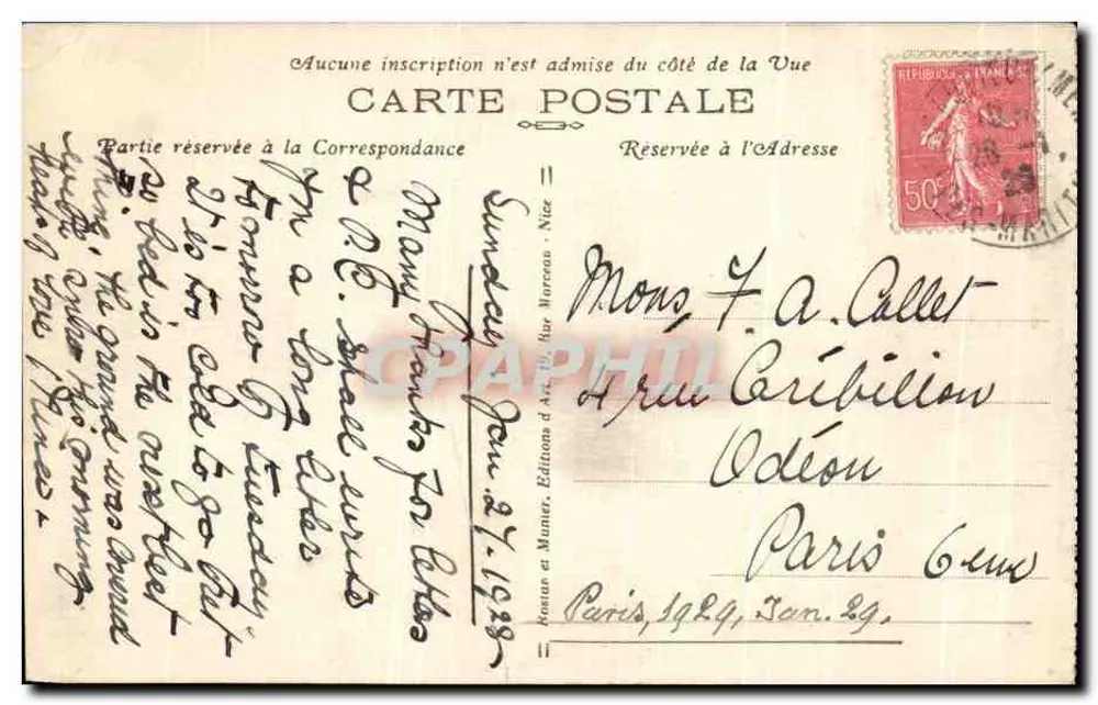 Beaulieu-sur-Mer — Vue générale — R.M. - Verso