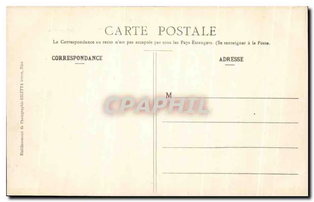 CANNES - Der Mont Chevalier, Ansicht vom Hotel Continental — Künstlerische Sammlung, n° 508, Verlag Giletta, Nice - Rückseite