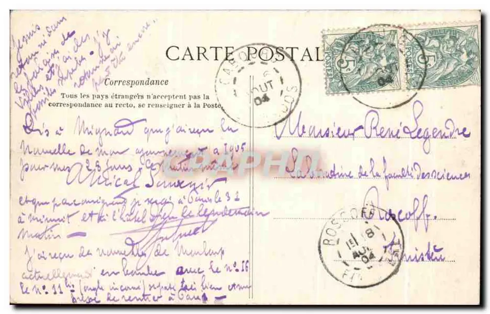 Beuzeval-Houlgate — La Dive und die Klippen — Vintage Postcard/Antike Ansichtskarte n°8 - Rückseite