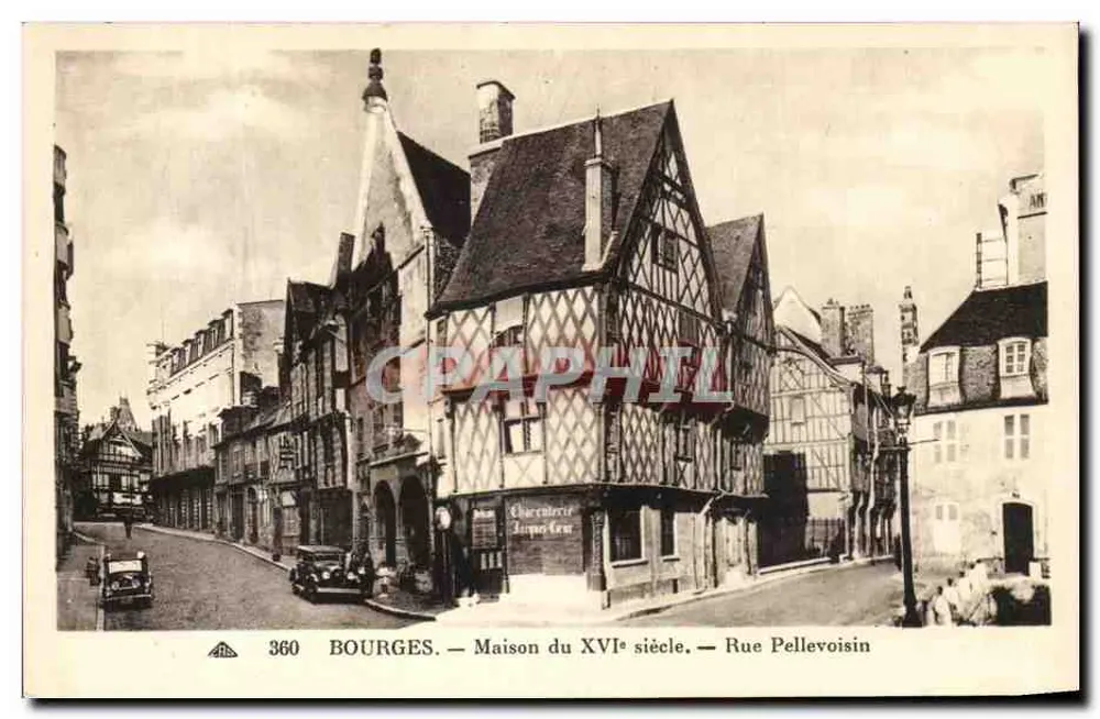 Bourges — Haus aus dem 16. Jahrhundert — Rue Pellevoisin - Vorderseite