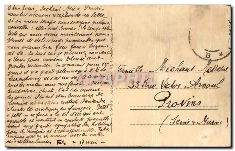Luxemburg - Die Alzette am Fuße der Bockfelsen — C. Schabren, Kunstphotograf - Rückseite