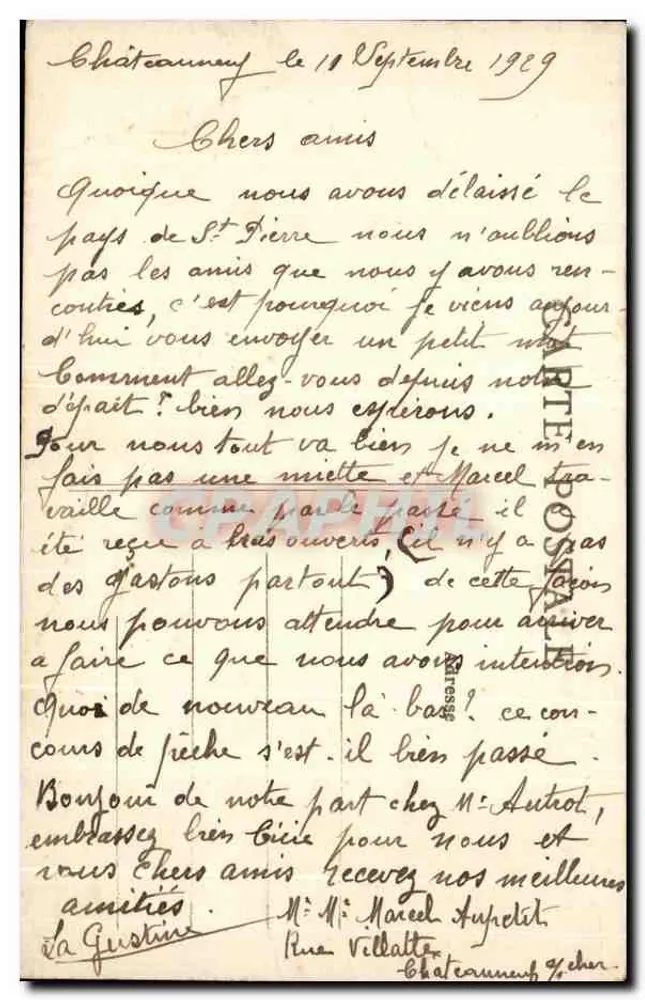 Châteauneuf-sur-Cher — Basilika Notre-Dame des Enfants — Allgemeiner Blick — Verlag G. B. n°75 - Rückseite