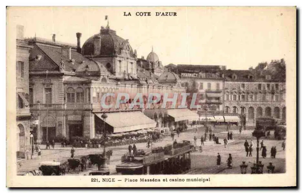 Nice — Place Masséna und städtisches Kasino — Éditions d'Art Monnier - Vorderseite