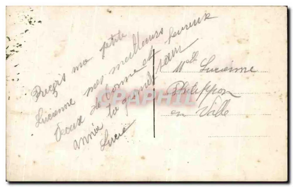 Mädchen in Pelzjacke — Frohe Neujahr — Myrka nach Myrka - Rückseite