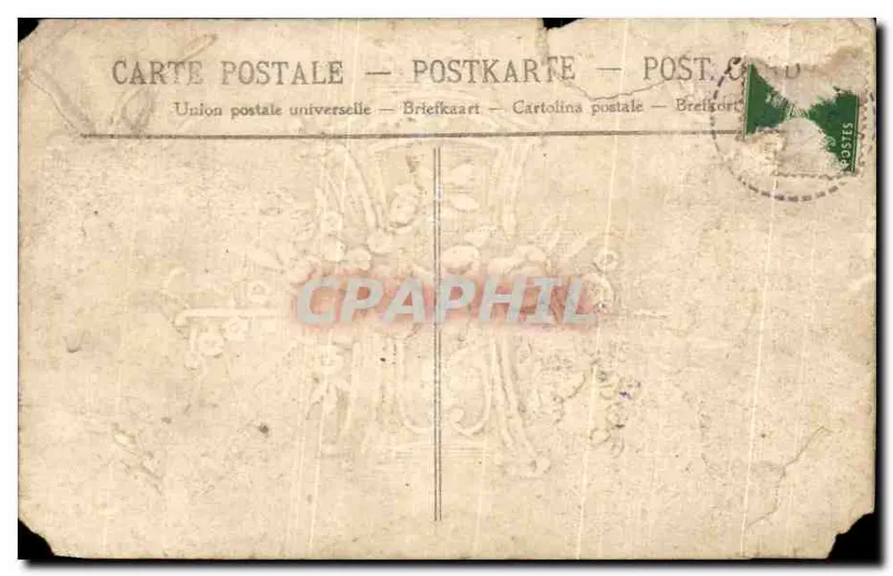 Weihnarkarte mit Vögeln und Blumenarrangement — dekoratives Motiv — Verlag 'Union postale universelle' (Rückseite) - Rückseite