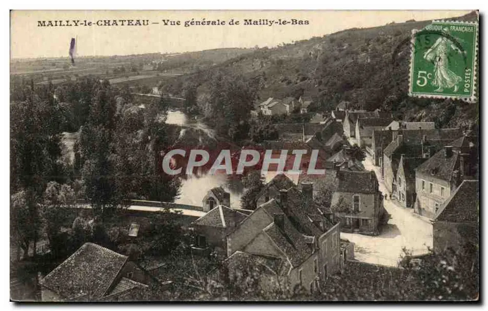 Mailly-le-Château — Vista geral de Mailly-le-Bas — editor desconhecido - Frente