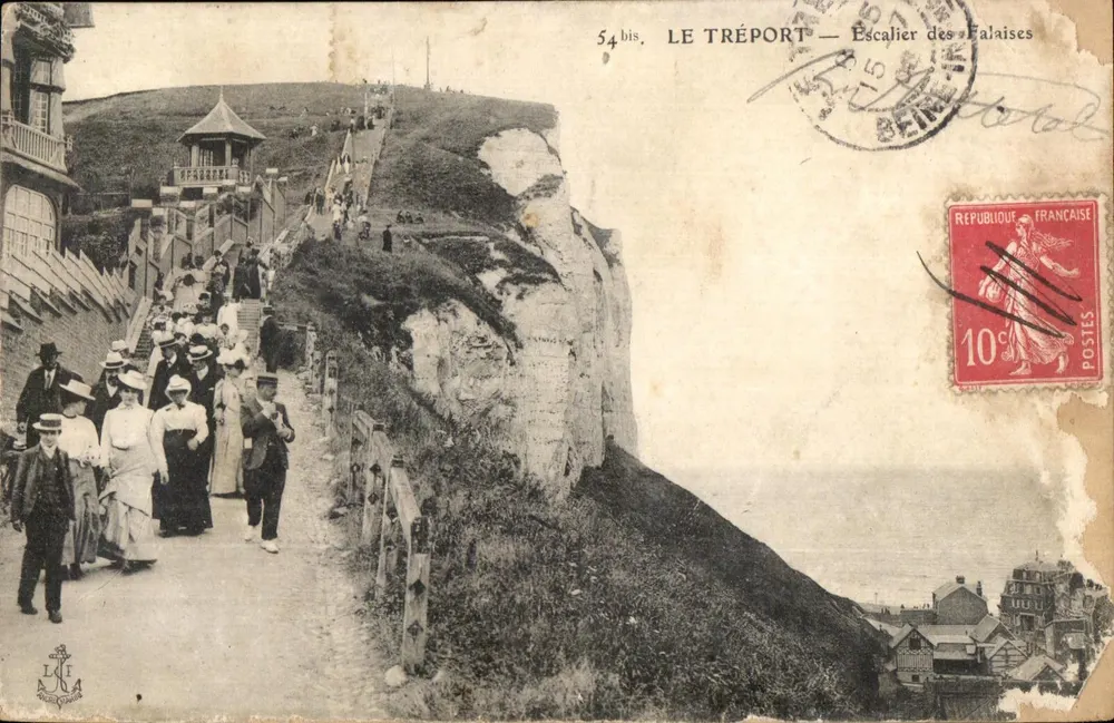 Le Tréport — Escalier des Falaises — éditeur L.F.A. n° 54 bis - Vorderseite