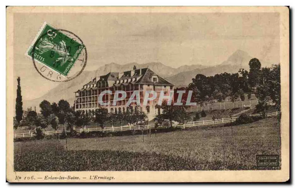 Evian-les-Bains — L'Ermitage — Imprimé sur la carte, n° 106 - Frente