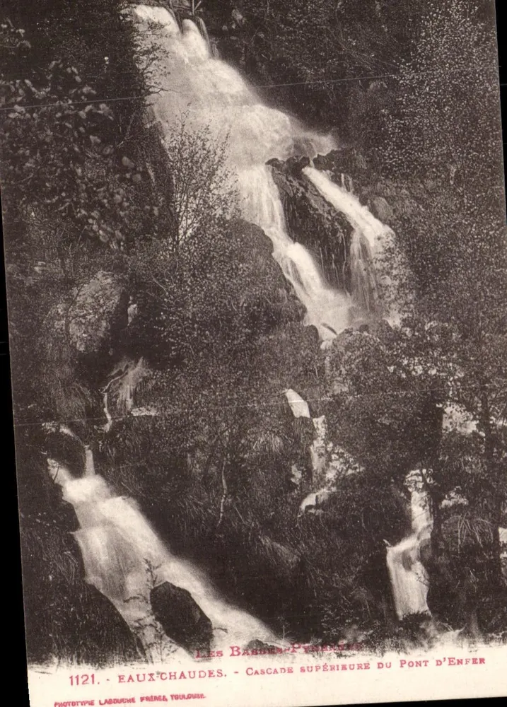 Les Babcoum-Péneneres - Cascata superiore del Pont d'Enfer - Eaux-Chaudes - Phototype Labouche, Toulouse - Recto