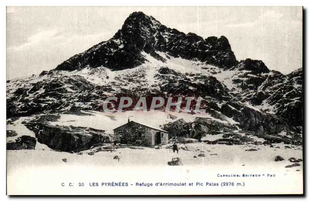 Die Pyrenäen - Schutzhaus Arrimoulet und Pic Palas (2978 m.) — Carrache, Verlag Pau - Vorderseite