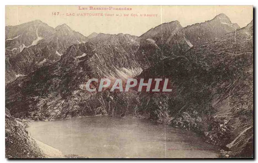 Lago d'Artouste (1897 m.) do Col d'Arrieux — Les Basses-Pyrénées — n°147 - Frente