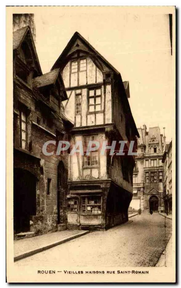Rouen — Alte Häuser in der Rue Saint-Romain — Édit. des Nouvelles Galeries — Rouen - Vorderseite