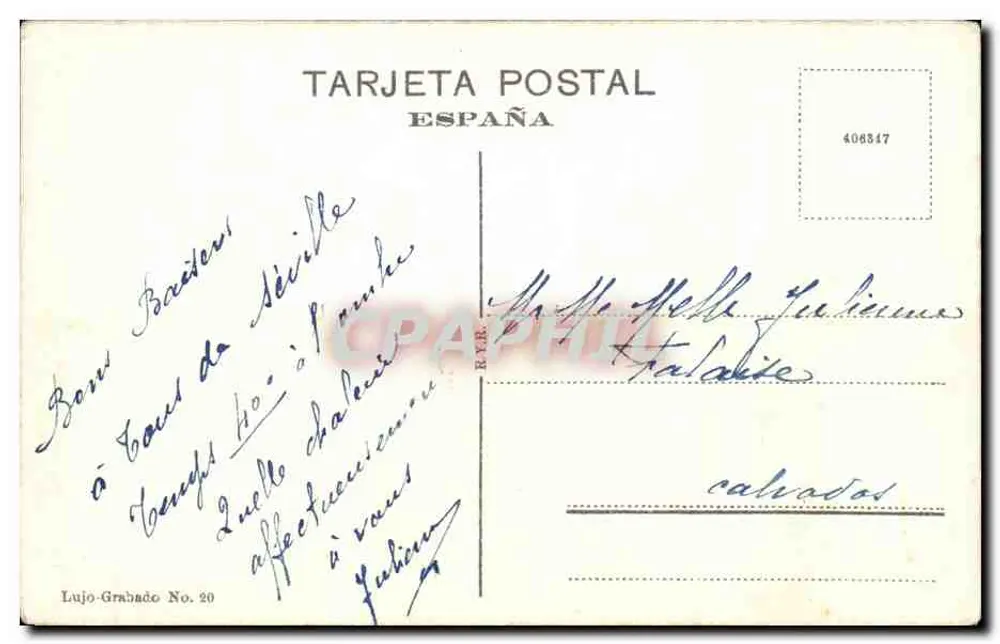 Séville. Plaza de España — Ansicht einer Galerie — Lujo-Grabaño Nr. 20 - Rückseite