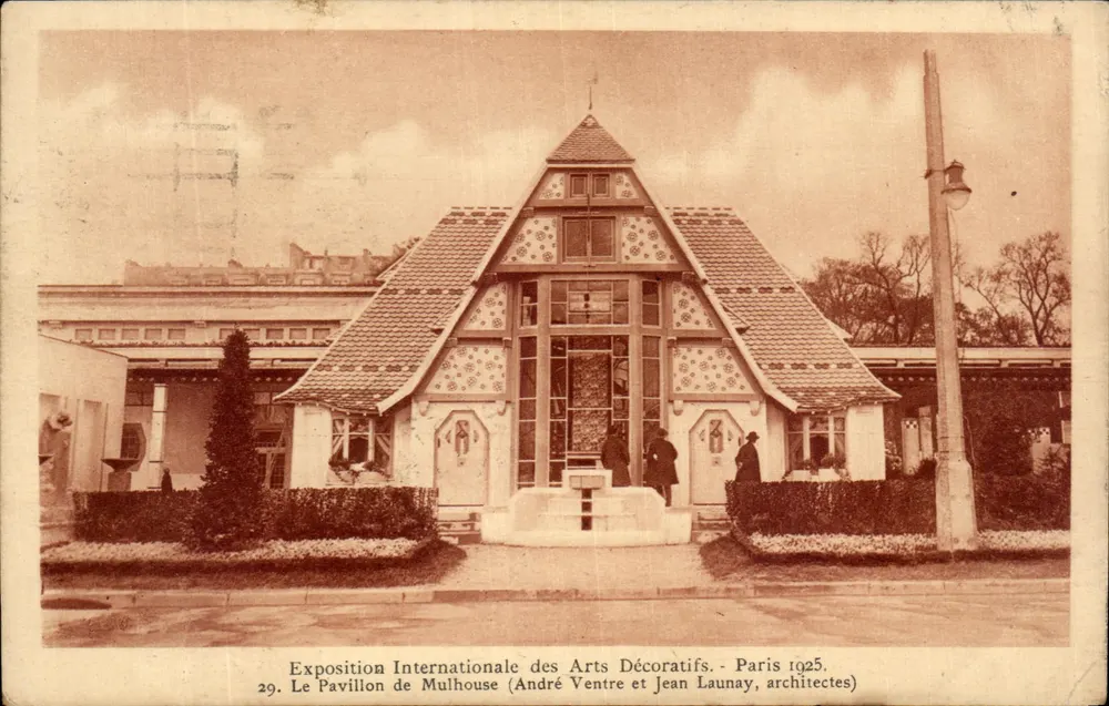Pavillon de Mulhouse — Internationale Ausstellung für Dekorative Künste, Paris 1925 — André Ventre und Jean Launay, Architekten - Vorderseite