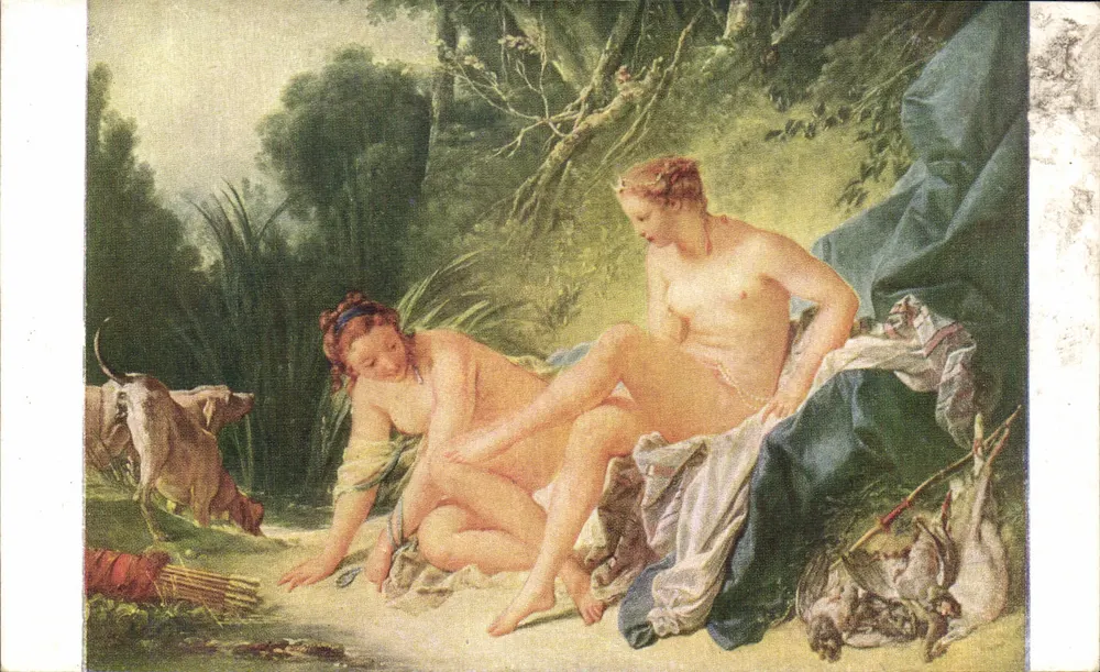 Diane verlässt das Bad mit einer ihrer Begleiterinnen — François Boucher (1703-1770) — Serie 5235 - Vorderseite